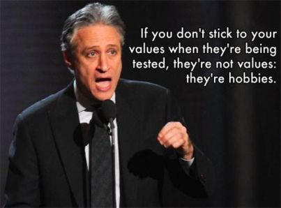 Jon Stewart Values vs Hobbies